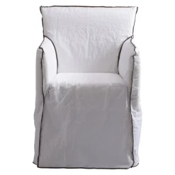 Gervasoni Armlehnstuhl Ghost NATURAL Lino Bianco / Kat. B (1000)