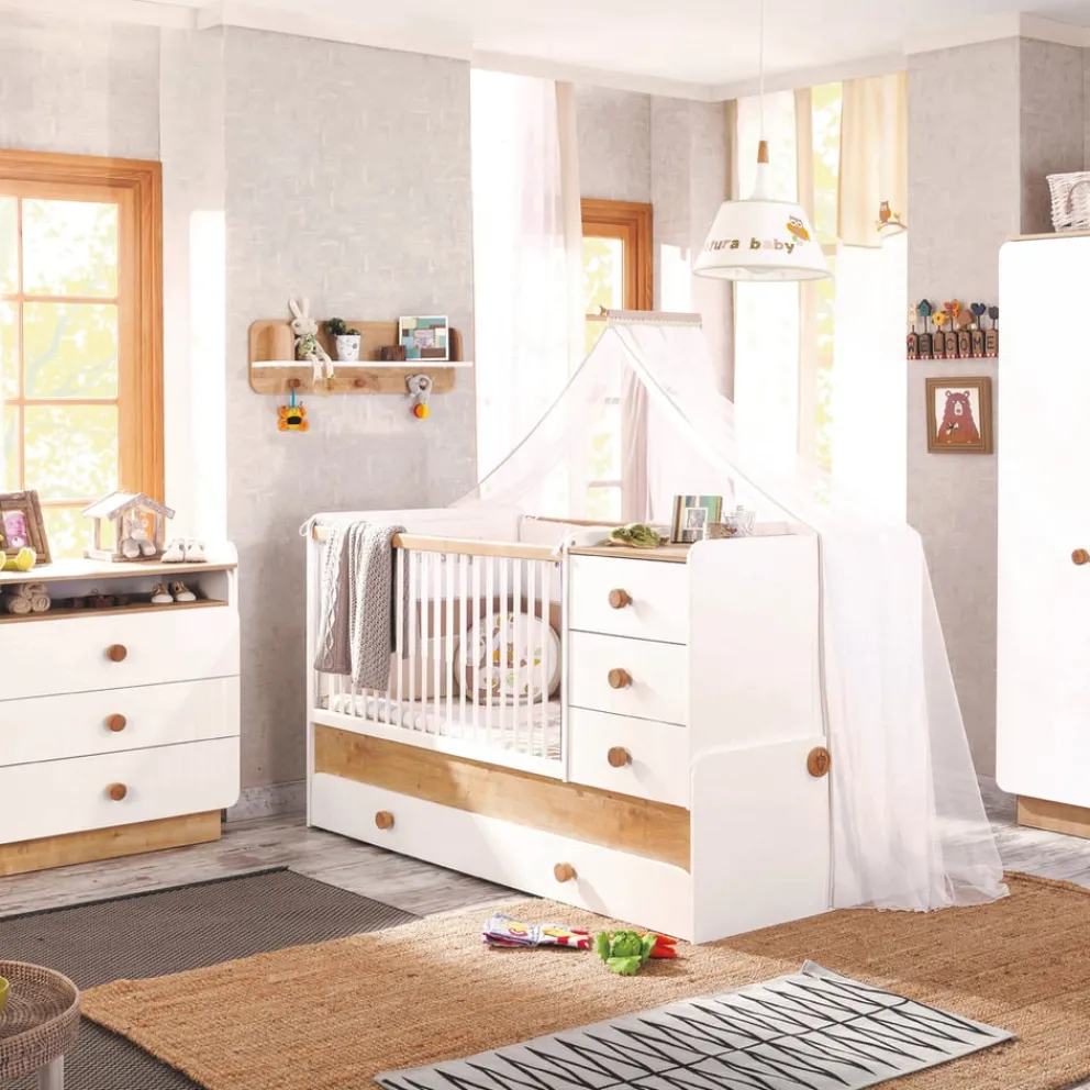 Cilek Babybett Cara eiche, weiss Best