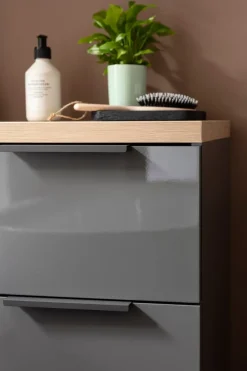 BYYU Badschrank Mundi dunkelgrau, eichefarbig New