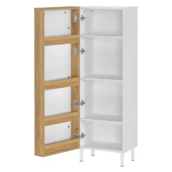 MID.YOU Badschrank Topeka navarra-eiche-nb., weiss Outlet