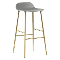 Normann Copenhagen Barhocker Form grau, messing Hot