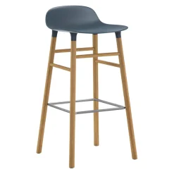Normann Copenhagen Barhocker Form blau, eichefarbig Discount