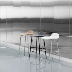 Normann Copenhagen Barhocker Form messing, weiss Best