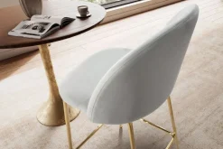 MID.YOU Barhocker Samt grau Clearance