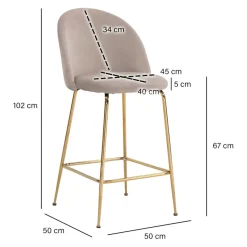 MID.YOU Barhocker Samt beige