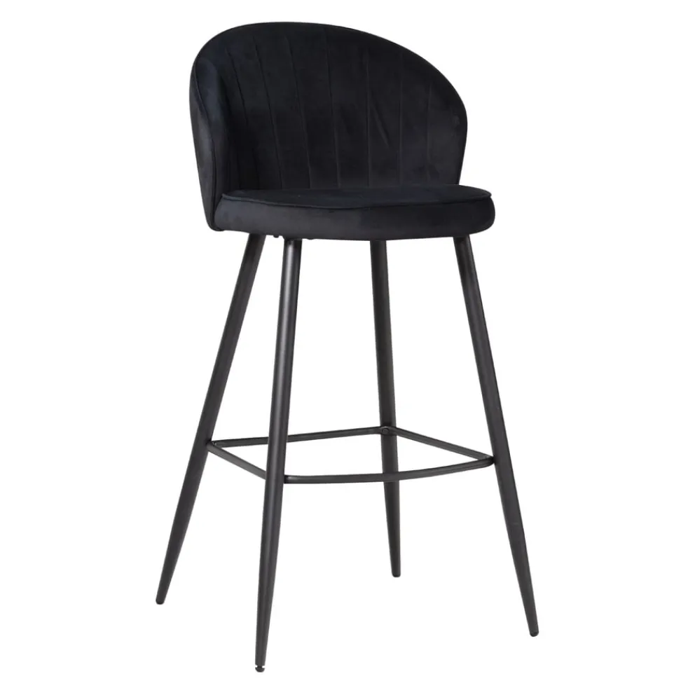 MID.YOU Barhocker Samt schwarz New