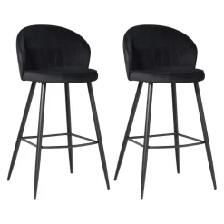 MID.YOU Barhocker Samt schwarz New