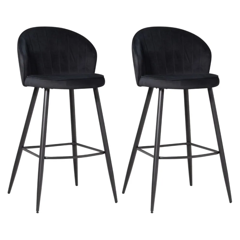 MID.YOU Barhocker Samt schwarz New