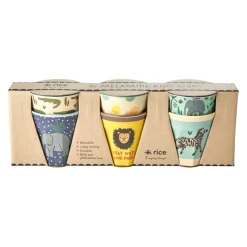 Rice Becher-Set Melamine blau, gelb, hellblau Online