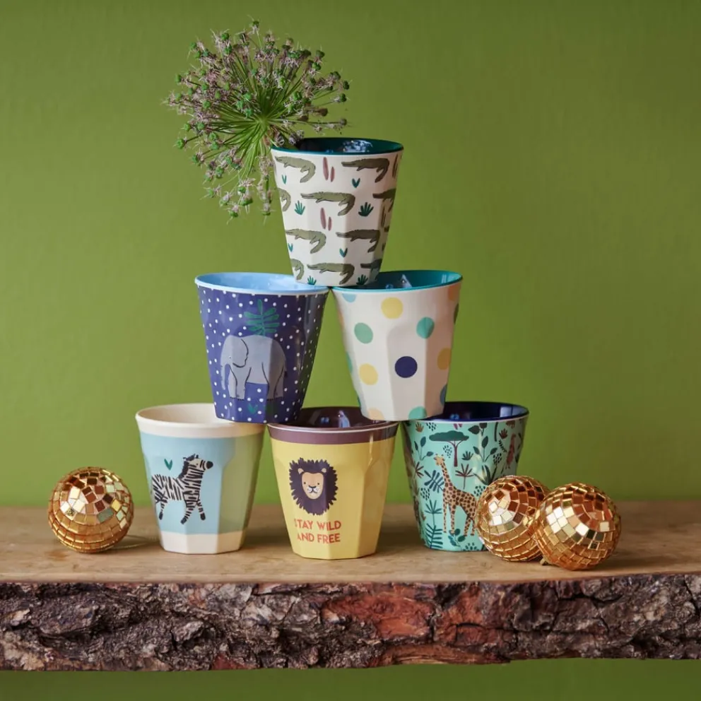 Rice Becher-Set Melamine blau, gelb, hellblau Online