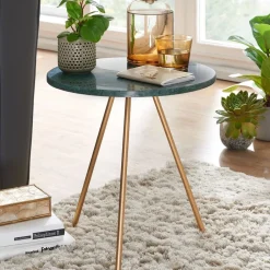 MID.YOU Beistelltisch Marmor gold, grün Hot
