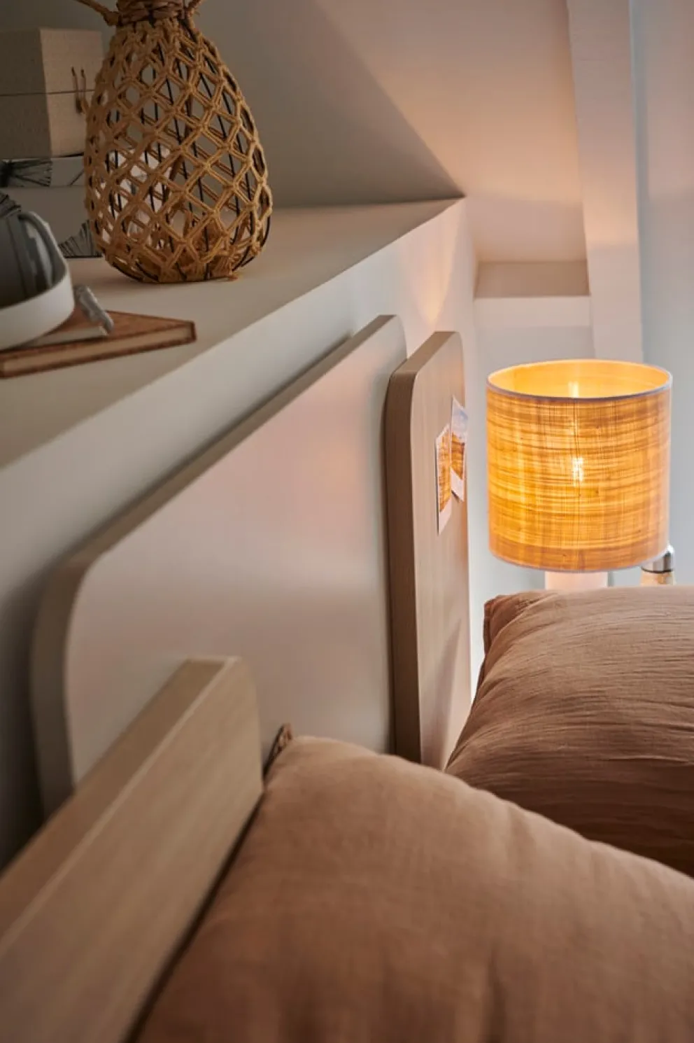 Gautier Bett Dimix eichefarbig, graubeige Hot