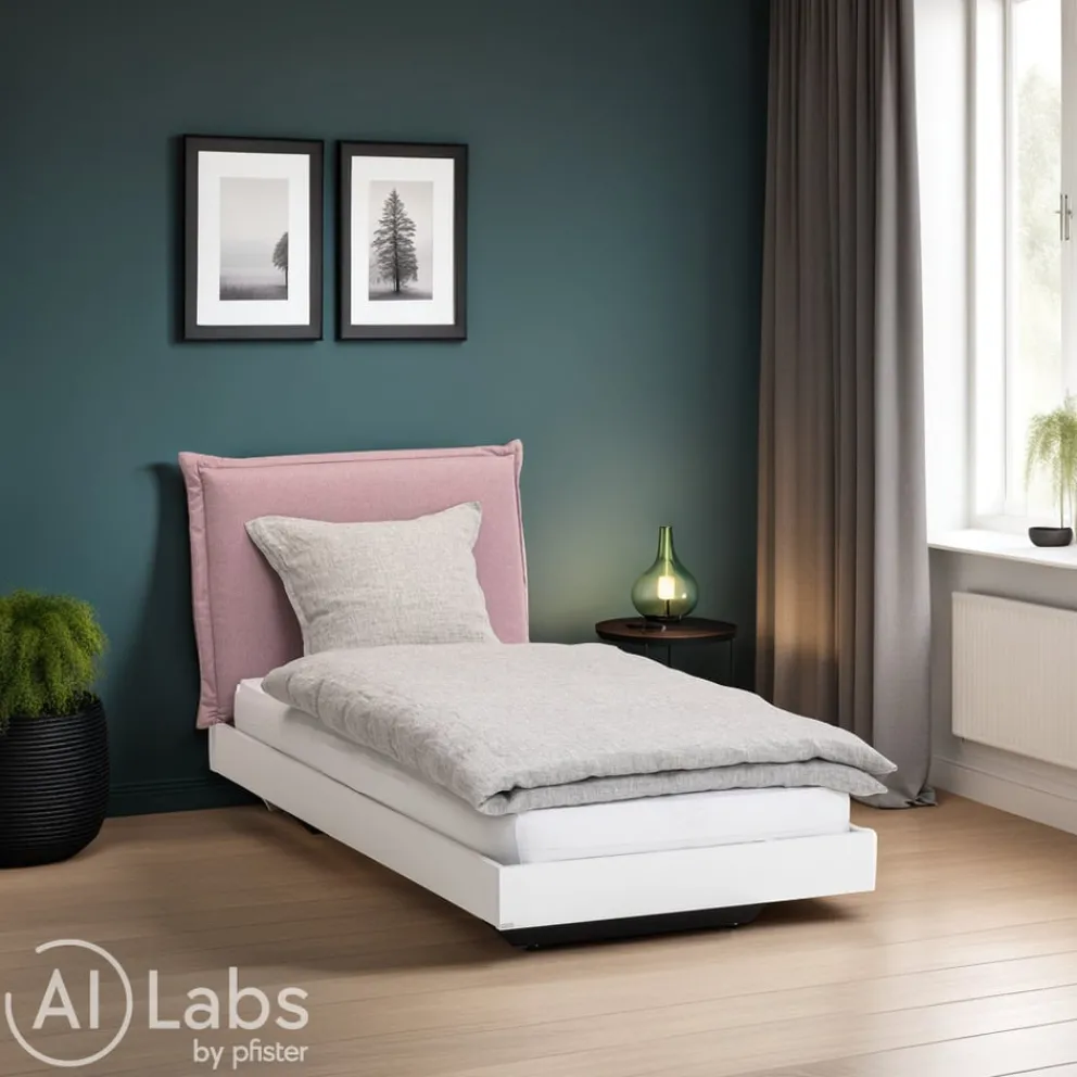 PAIDI Bett Home Base rosa, weiss