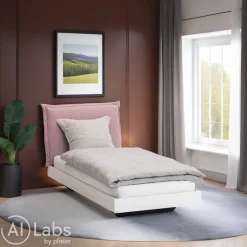 PAIDI Bett Home Base rosa, weiss New