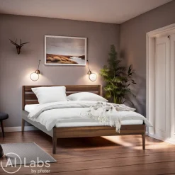 TEAM 7 Bett Light T7 nussbaumfarbig New