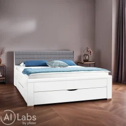 Xora Bett Lindau-201 grau, weiss New