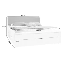Xora Bett Lindau-201 grau, weiss New