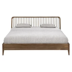 Ethnicraft Bett Spindle teakfarbig Outlet