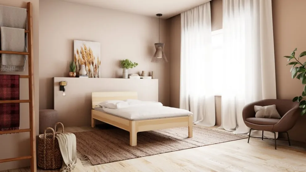 TRINATURA Bett Tawa eschefarbig New