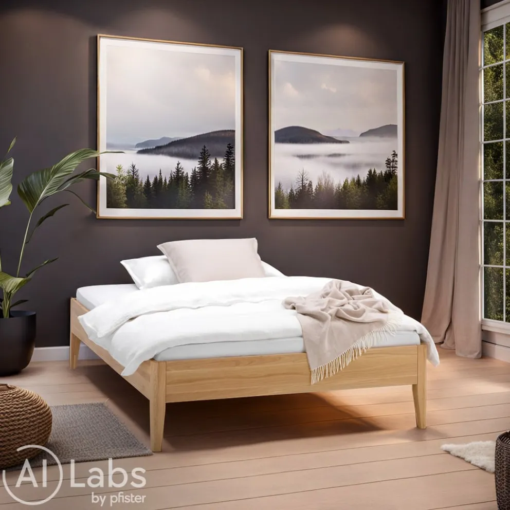 Linea Natura Bett Texas_201 eichefarbig Clearance