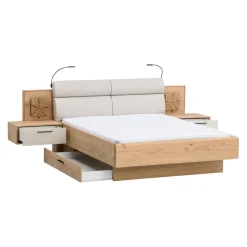 Dieter Knoll Bettkasten Gandino anthrazit, eichefarbig Discount