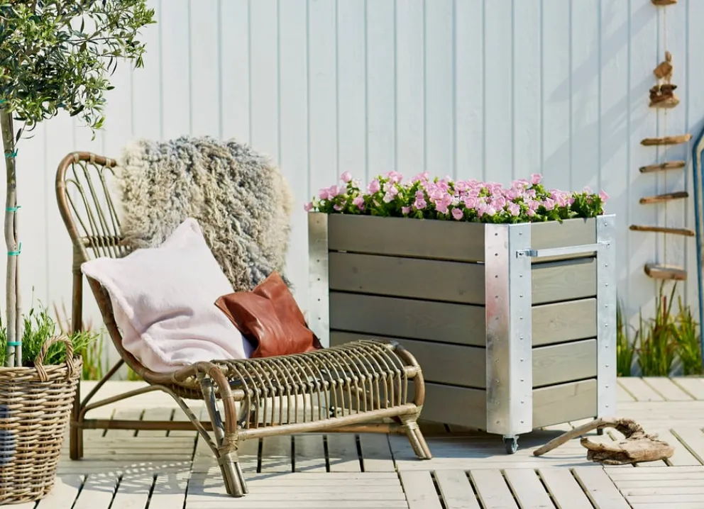 PLUS Blumenkasten Cubic braun, grau Discount