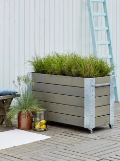 PLUS Blumenkasten Cubic braun, grau Hot