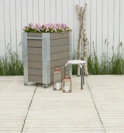 PLUS Blumenkasten Cubic braun, grau Discount