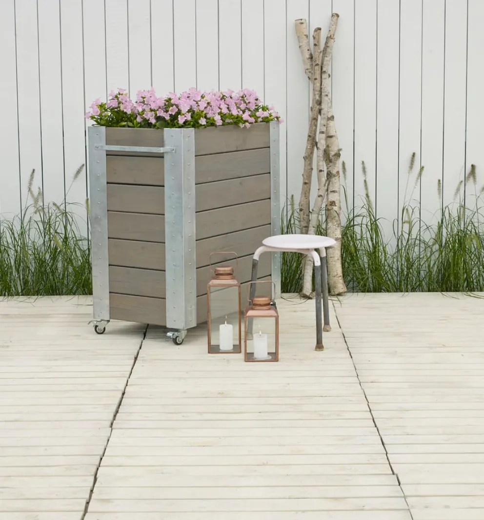 PLUS Blumenkasten Cubic braun, grau Discount