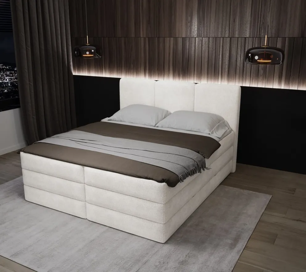MID.YOU Boxspringbett Castel K weiss Sale