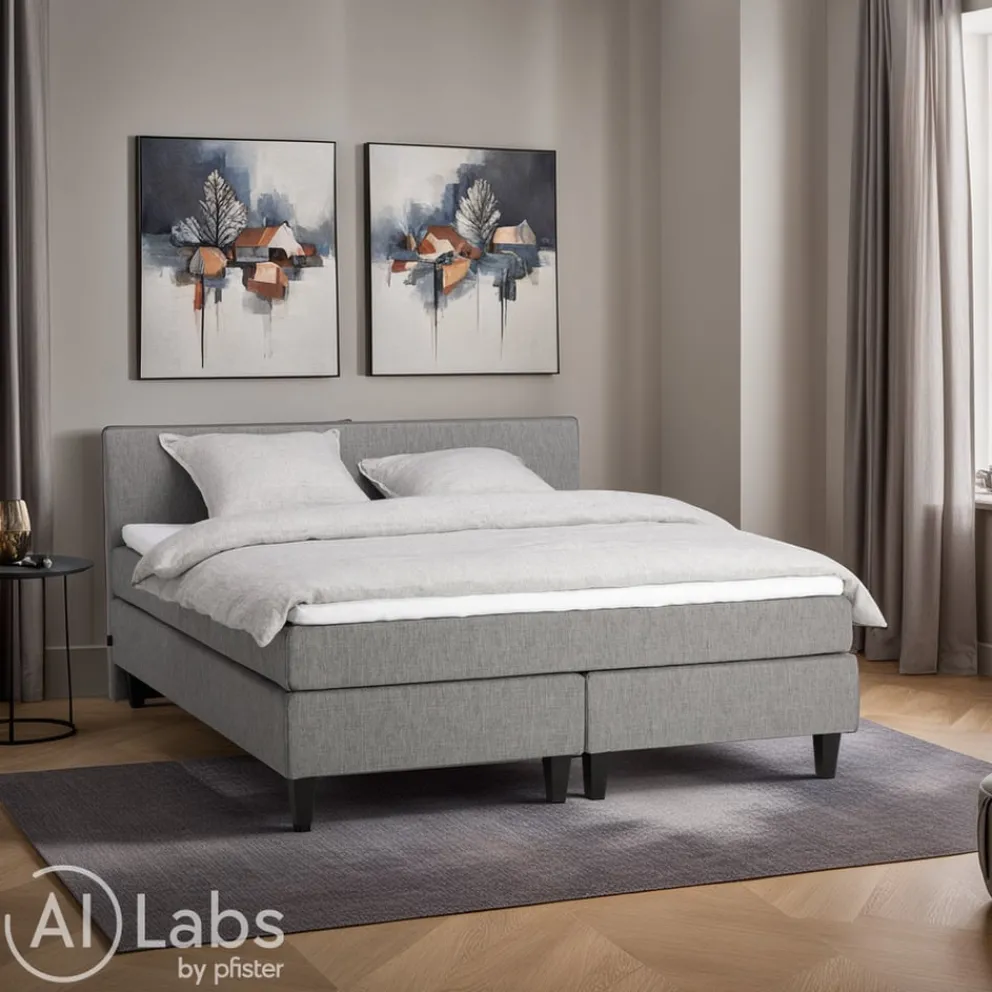 JENSEN Boxspringbett First grau