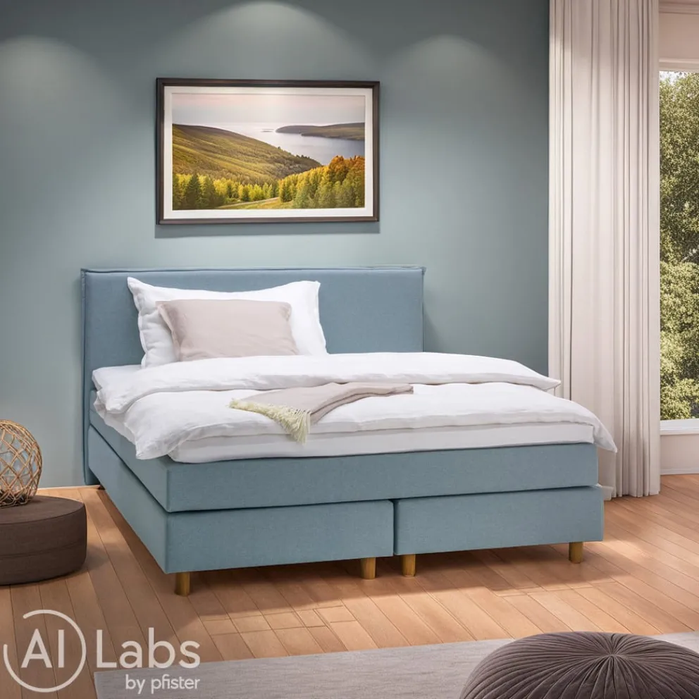 Johann Jakob Boxspringbett Odin PG 1, Spy Light Blue Grey 90 Discount