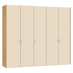 BYYU Drehtürenschrank Atlantis Cozy White, Wildeiche bianco Hot