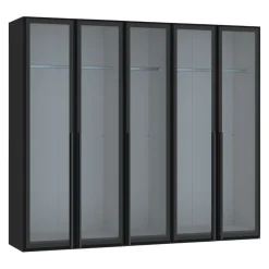 BYYU Drehtürenschrank Atlantis Rauchglas, Schwarz Online