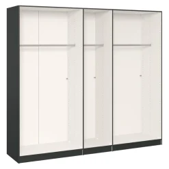 BYYU Drehtürenschrank Atlantis Rauchglas, Schwarz Online