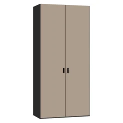 BYYU Drehtürenschrank Atlantis Nougat, Schwarz Sale