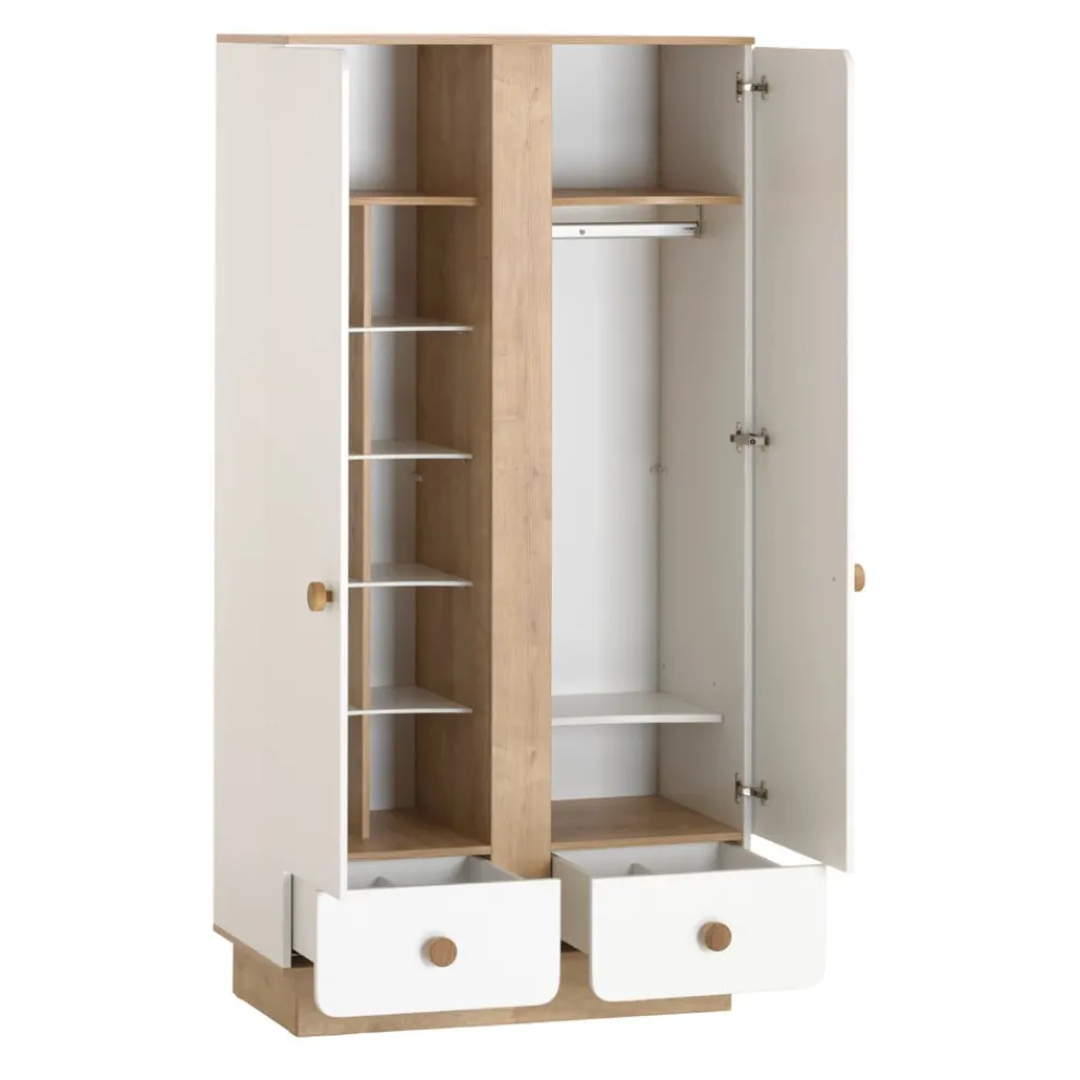 Cilek Drehtürenschrank Cara eiche, weiss New