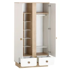 Cilek Drehtürenschrank Cara eiche, weiss New