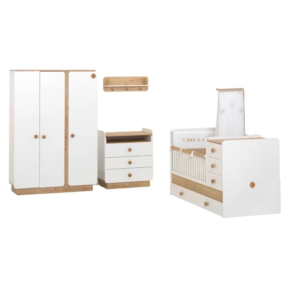 Cilek Drehtürenschrank Cara eiche, weiss