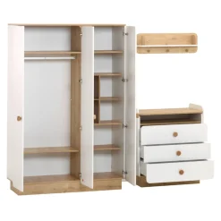 Cilek Drehtürenschrank Cara eiche, weiss
