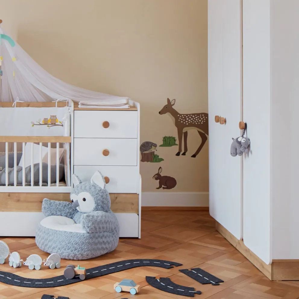 Cilek Drehtürenschrank Cara eiche, weiss
