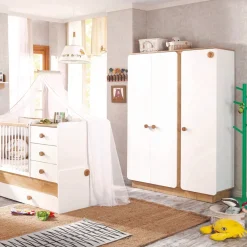 Cilek Drehtürenschrank Cara eiche, weiss