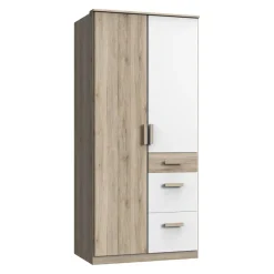 MID.YOU Drehtürenschrank Cariba-3767 eichefarbig, weiss New