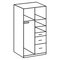 MID.YOU Drehtürenschrank Cariba-3767 eichefarbig, weiss New