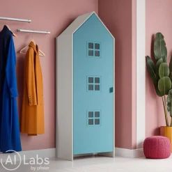 JAXX Drehtürenschrank Casami hellblau, weiss Discount