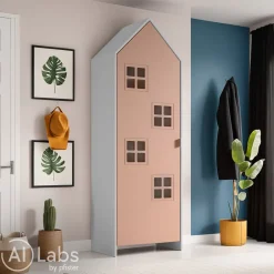 JAXX Drehtürenschrank Casami altrosa, weiss Outlet