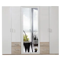 MID.YOU Drehtürenschrank Freiburg-201 eichefarbig, weiss