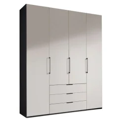 Dieter Knoll Drehtürenschrank Glasgow Mattglas Kieselgrau, anthrazit Sale