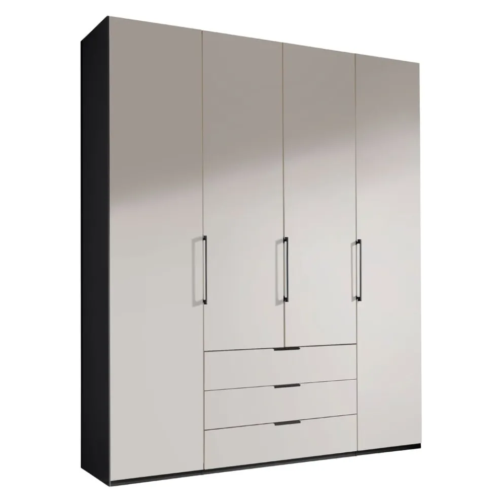 Dieter Knoll Drehtürenschrank Glasgow Mattglas Kieselgrau, anthrazit Sale