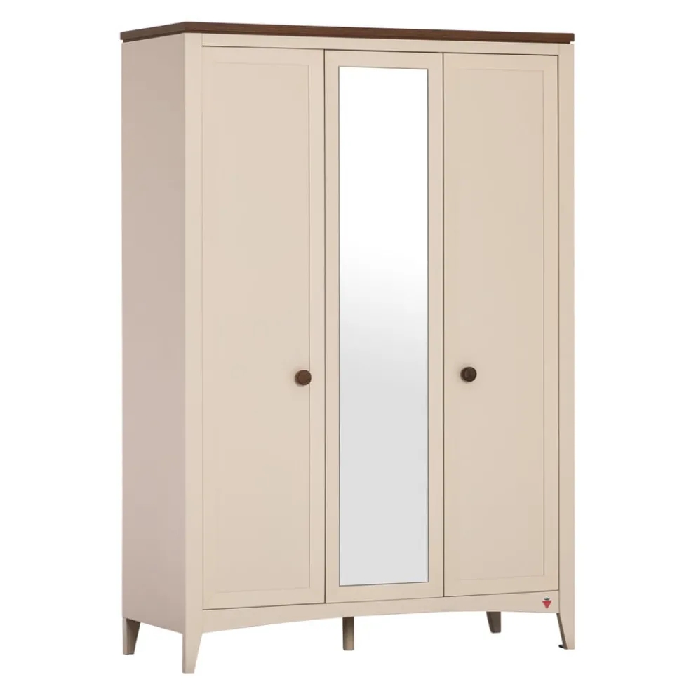 Cilek Drehtürenschrank Lapel crème, nussbaumfarbig New